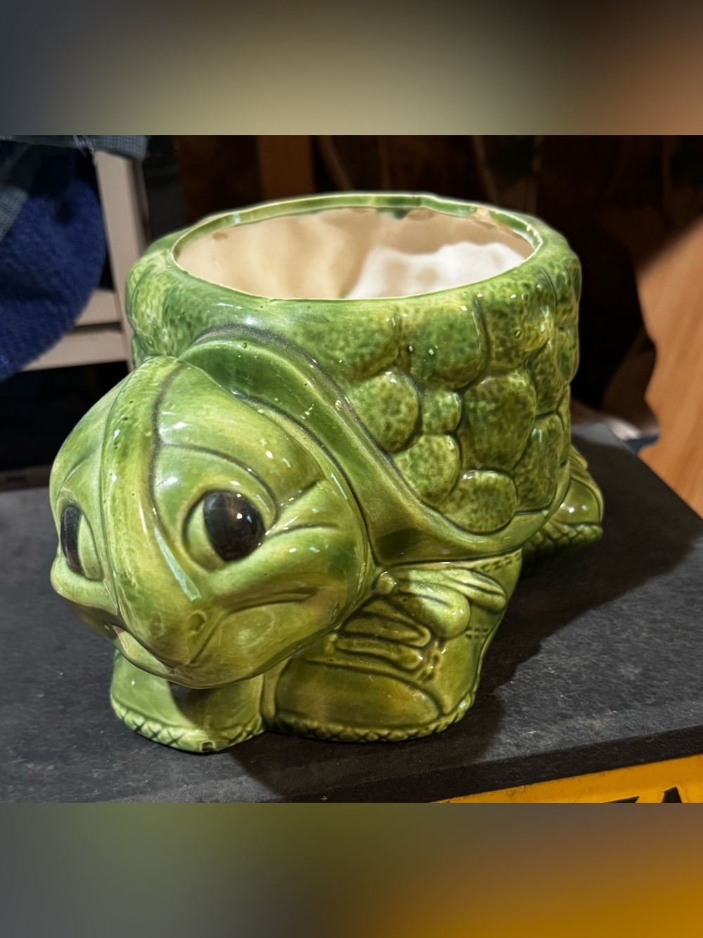 Green Ceramic Turtle Planter